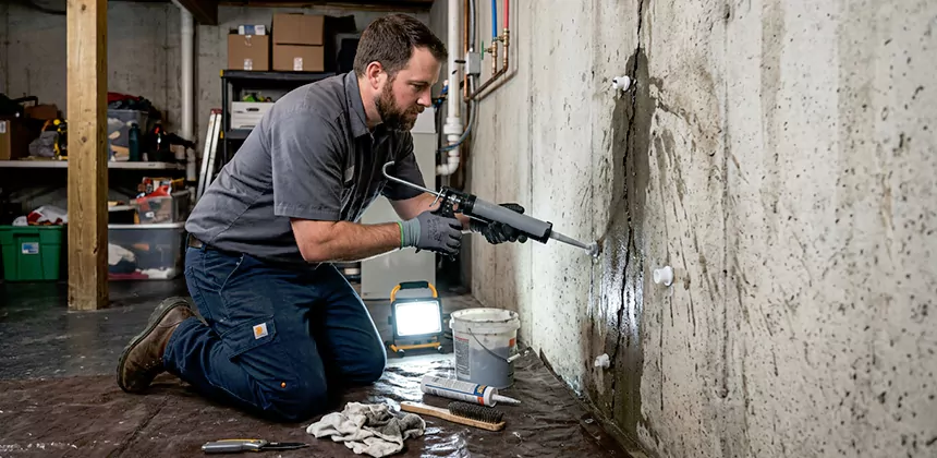 Basement Leak Repair From Inside in Desoto